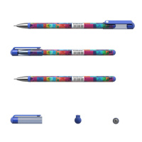 Ручка гелевая EK  Flower Cocktail синяя, 0,38мм, игольч. наконечник