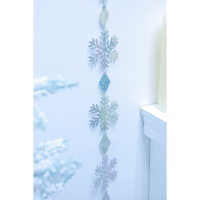 Декоративная фольгированная гирлянда 100см "Снежинки" ассорти