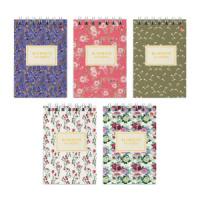 Блокнот А7  40л гребень "Цветы паттерн" клетка