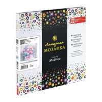 Мозаика алмазная по номерам на холсте 30*30см "Букет с розовым бантом" с подрамником