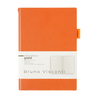 Ежедневник недат. А5 128л., мягк.пер., иск.кожа "Grand. Оранжевый" лин.