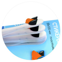 Закладки с липким краем (25*120мм)  2 цв, по 25л. "Гуси" пластиковые