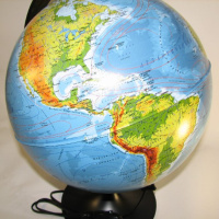 Глобус д-р 320 Физико-политический, подсветка, классик, карт.короб