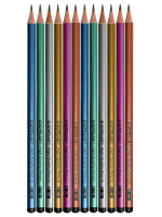 Карандаш  ACMELIAE HB трехгранный, цвет. корпус, металлик