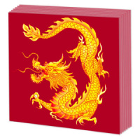 Салфетка "Дракон на красном" 33*33см, 20 шт., 2-х слойная