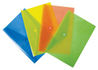 Конверт на кнопке А4 0,18мм однотонный, ассорти