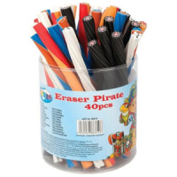 Ластик  Пираты, в форме спирали, можно резать, в стакане