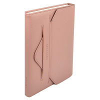 Ежедневник недат. А5 160л., кож.зам., тв.пер. "Наппа розовый" блинт.тисн., ляссе
