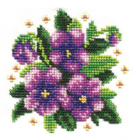 Набор  для вышивания бисером 13*13см "Фиалки"