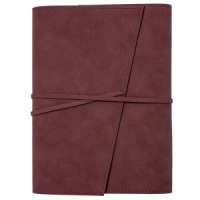 Скетчбук А5  30+30л., гребень, 200гр/м2 "Twist FL. Винный" суперобл. из нубука, сменные блоки