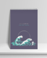 Скетчпад А4  20л., гребень, 200гр/м2, "Волна" жёсткая подложка