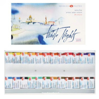 Акварельные краски худож. 24цв. Белые Ночи, кюветы, пластик, палитра