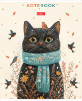 Тетрадь А5 48л ЛИН. Hatber  пласт.обл. "Котэ" 5диз.в спайке