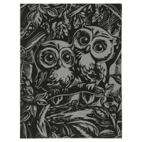 Гравюра 18*24см серебро/светится в темноте "Совушки" 3+