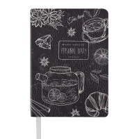 Ежедневник недат. А6 128л., мягк.обл., иск.кожа "Caffe nero. Time" ляссе