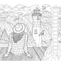 Раскраска-антистресс "LOVE TRAVEL для влюбленных в путешествия (парусник и пальмы)" 196*196мм,64стр.