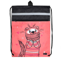 Мешок для обуви 1 отд, 360*480, карман, светоотр. "Хорек"