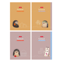 Блокнот А6  24л скоба "Весёлые хвостики" клетка, 16 диз.