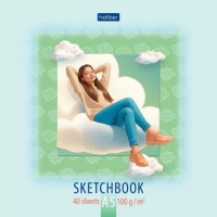 Скетчбук А5  40л., скоба, 100гр/м2 "Весь ее Мир"