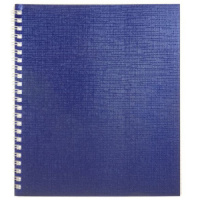 Тетрадь А5  48л кл. гребень бумвинил Hatber "Синяя Metallic"