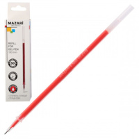 Стержень гелевый MAZARI 139мм, пулевидный, красный, 0,5мм