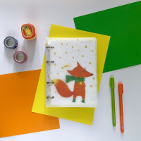 Тетрадь А5  80л кл. на кольцах Альт "Волшебный лис" пластик.обл.