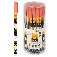 Ручка гелевая стираемая Феникс+ "Веселые коты" синяя, 0,5мм