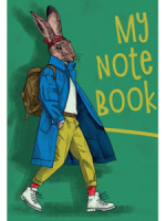 Блокнот А5  40л скоба "MyArt. My notebook. Заяц" кл.
