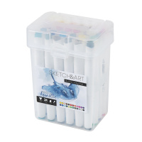 Набор маркеров акварельных  24цв. кистевидн./клиновидн. Sketch and Art. двусторон., 1-7мм