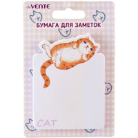 Бумага с липким краем  30л, фигурная  Lazy cat,  ассорти