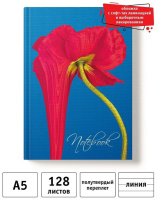 Блокнот А5 интегр.пер. 128л "Жидкий Мак" кл., софт-тач, выб.УФ-лак