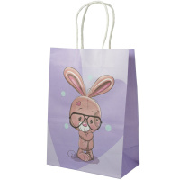 Пакет подар. бумажн. крафт 15*21*8 см, 120 гр/м Забавные животные, 4 дизайна в упаковке