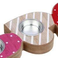 Подсвечник 24*8см Сердце, МДФ, металл, 3 цвета