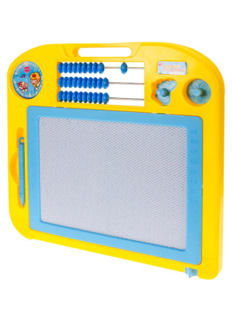 Доска магнитная для рисования 28*27см  (волшебный экран) черно -белая,  штампы