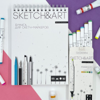 SKETCHBOOK SKETCH&ART BV,185х250 мм, 80 Л. 170 ГР. НА ГРЕБНЕ, ДЛЯ СКЕТЧ-МАРКЕРОВ