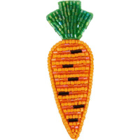 Брошь из бисера "Морковь" 3*9см