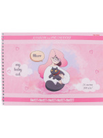 Альбом А4 24л гребень "Девочка и котик-1" пл. 100гр/м