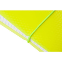 Тетрадь А5 на кольцах 120л кл. DIAMOND NEON Желтая, высечка под кольца, резинка