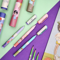 Ручка шар. BV "DreamWrite. Девочка и кролики" синяя,  0,7мм, 3 вида