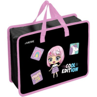 Папка А4 (335*260*100) с ручками, молния, пластик" Fancy Girl"