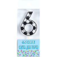 Свеча-цифра "6" Футболист, 5см
