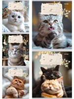 Тетрадь А5 12л косая лин. с доп.горизонт.лин. Проф-Пресс "Кошечки" 5диз.в сп.