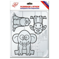 Трафарет витражный "Слон и компания"