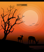 Тетрадь А5 48л кл. ПЗБМ "Жаркая Саванна" мат.лам., брайль, белизна 100%