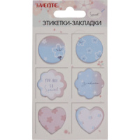 Закладки с липким краем (25*25мм) 6 цв, по 20л., Flowers