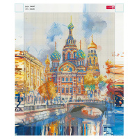 Мозаика алмазная по номерам на холсте 40*50см "Храм" с подрамником