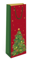 Пакет подар. бум. новогодн. 12*36*8см(под бутылку) 157 гр/м "Ёлка"