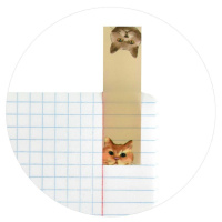 Закладки с липким краем (15*55мм)  5 цв, по 25л. "Коты" пластиковые
