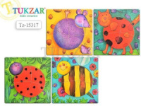 Пазлы деревянные "Забавные животные" 15*15см, 4 фрагмента