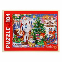 Пазлы 104 элементов "В гостях у Дедушки Мороза"